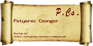 Petyerec Csongor névjegykártya